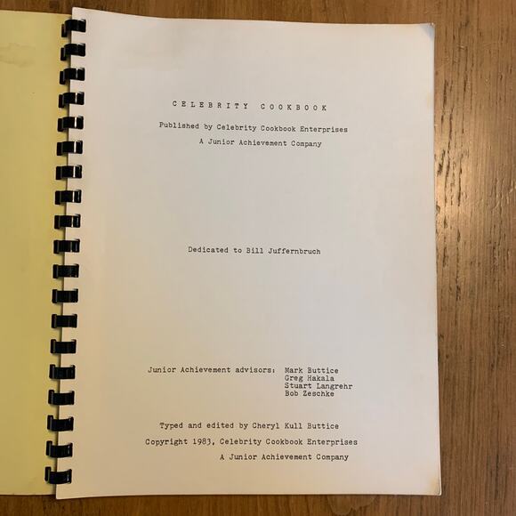 Celebrity Cookbook Celebrity Cookbook Enterprise 1983 Junior Achievement Vintage - Picture 6 of 16